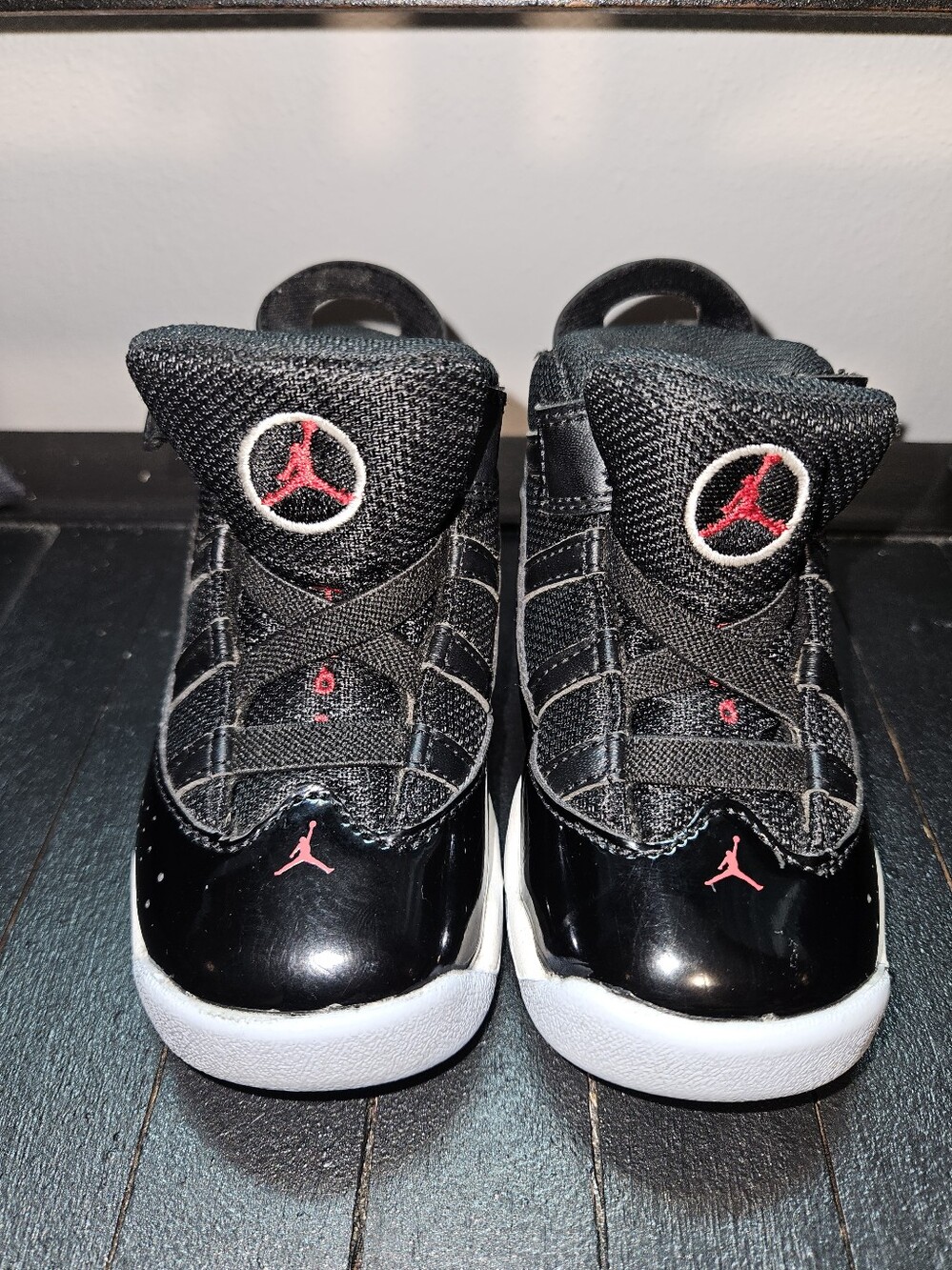 Jordan 6 Rings 'Black White Gym Red' (TD) - Sz 7C (323420-064) Pre-owned NB